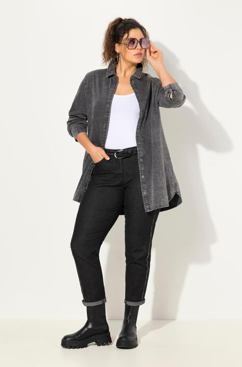 Produktbild Ulla Popken Boyfriend-Jeans, weites Bein, Denim-Streifen, Vintage (56)