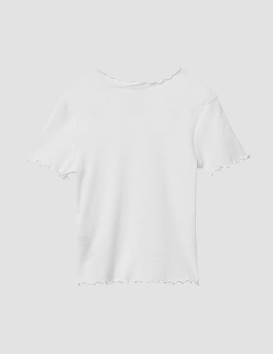 Produktbild S.Oliver T-Shirt Verkürztes T-Shirt im Slim Fit mit Wellensaum (170, 176)