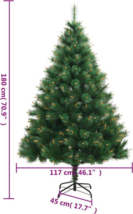 Produktbild vidaXL künstlicher klappbarer Weihnachtsbaum (180 cm)