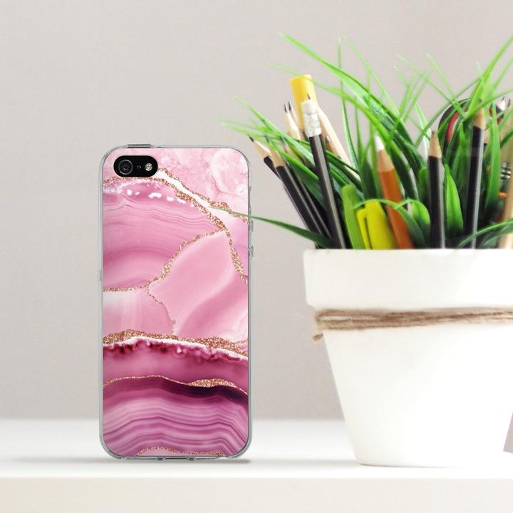 Produktbild DeinDesign Silikon Hülle für Apple iPhone 5s Handyhülle Case Smartphone Schutzhülle Glitzer Look Marmor (Apple iPhone 5s)