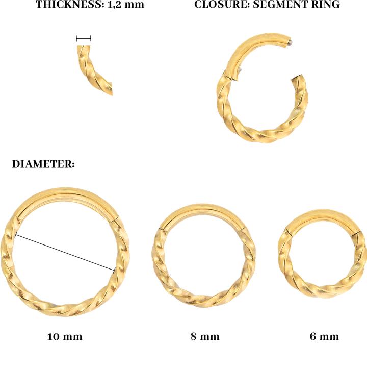 Image du produit Luamaya Twisted Click Ring - Small (Acier chirurgical 316L)