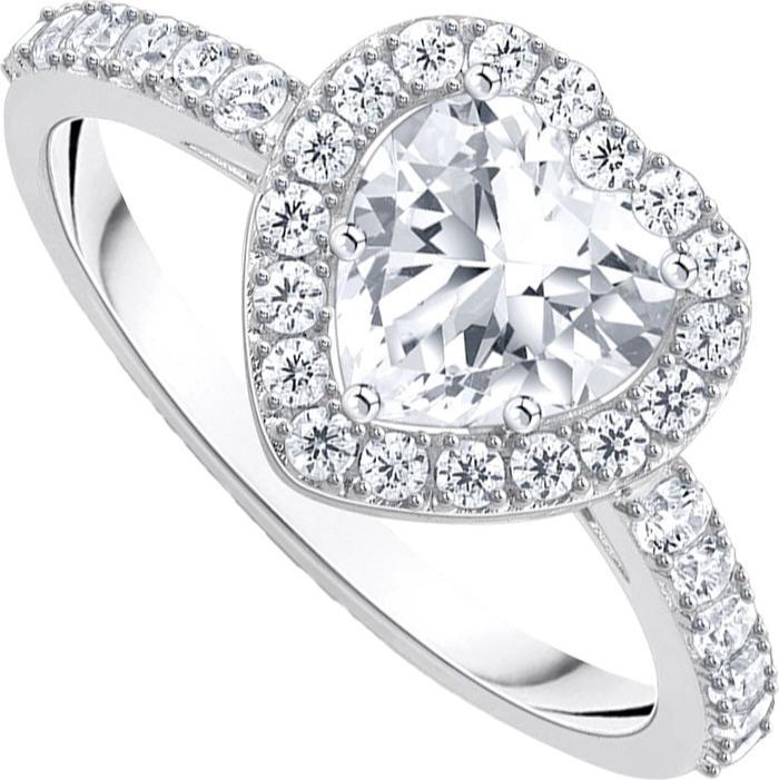 Actual product image Thomas Sabo Halo ring with white heart-shaped stone (56, 925 Silver)