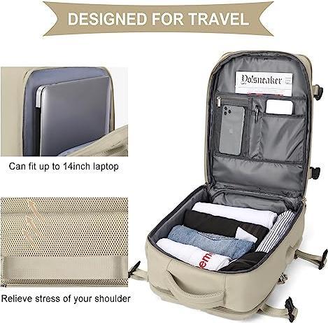 Actual product image Only-Bags.Store Cabin Bag for EasyJet 45x36x20 Travel Backpack Ryanair with USB Port Airplane Backpack