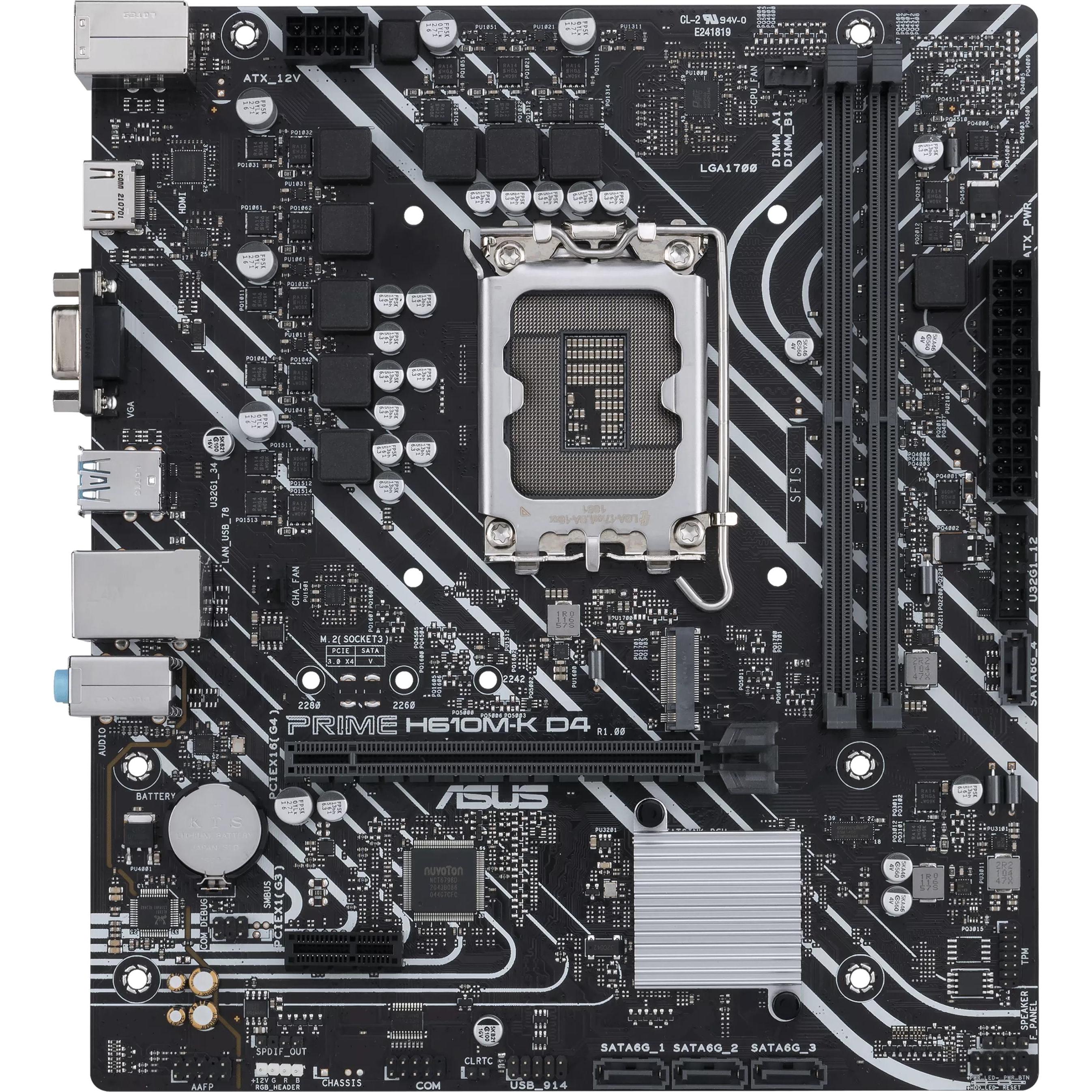 ASUS PRIME H610M-K D4 (LGA 1700, Intel H610, mATX), Mainboard
