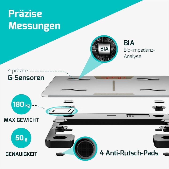 Immagine prodotto Fitage Körperanalysewaage (180 kg)