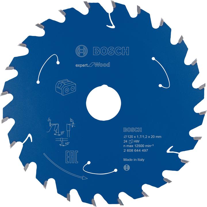 Actual product image Bosch Professional Zubehör Cordless circular saw blade Expert for Wood, 120 x 1.7/1.2 x 20, 24 teeth