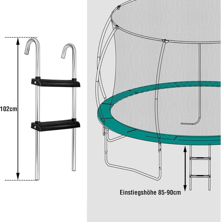 Produktbild Koor Trampolin mit Leiter Ø 244 cm, Durchmesser: 244 (244 cm)