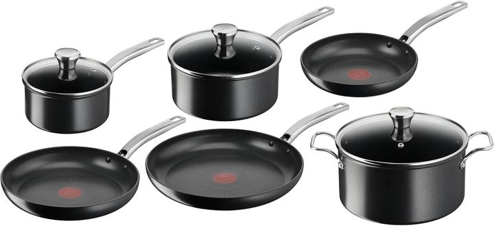 Actual product image Tefal 6-Piece Cookware Set with Non-Stick Coating, Induction Compatible, Heat Indicator (Pan set + pot set)
