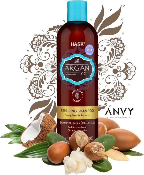 Produktbild Hask ARGAN OIL repairing shampoo 355 ml (355 ml, Flüssiges Shampoo)