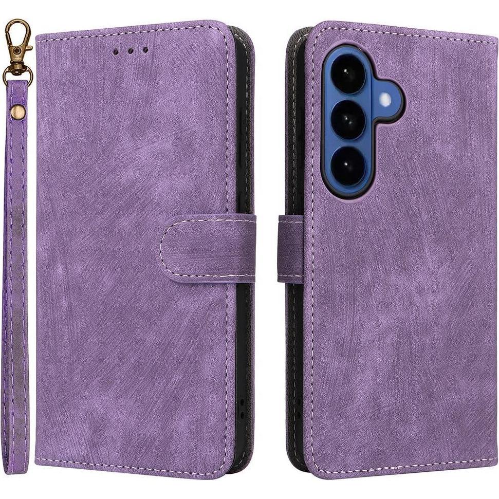 Cover-Discount Galaxy S26 - Ledertasche mit RFID Blocker (Samsung Galaxy S26), Cover smartphone, Viola