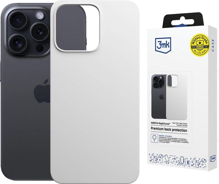 Produktbild 3MK Etui Hardy MagSilicone do Apple iPhone 16 Pro Max biały (Apple iPhone 16 Pro Max)