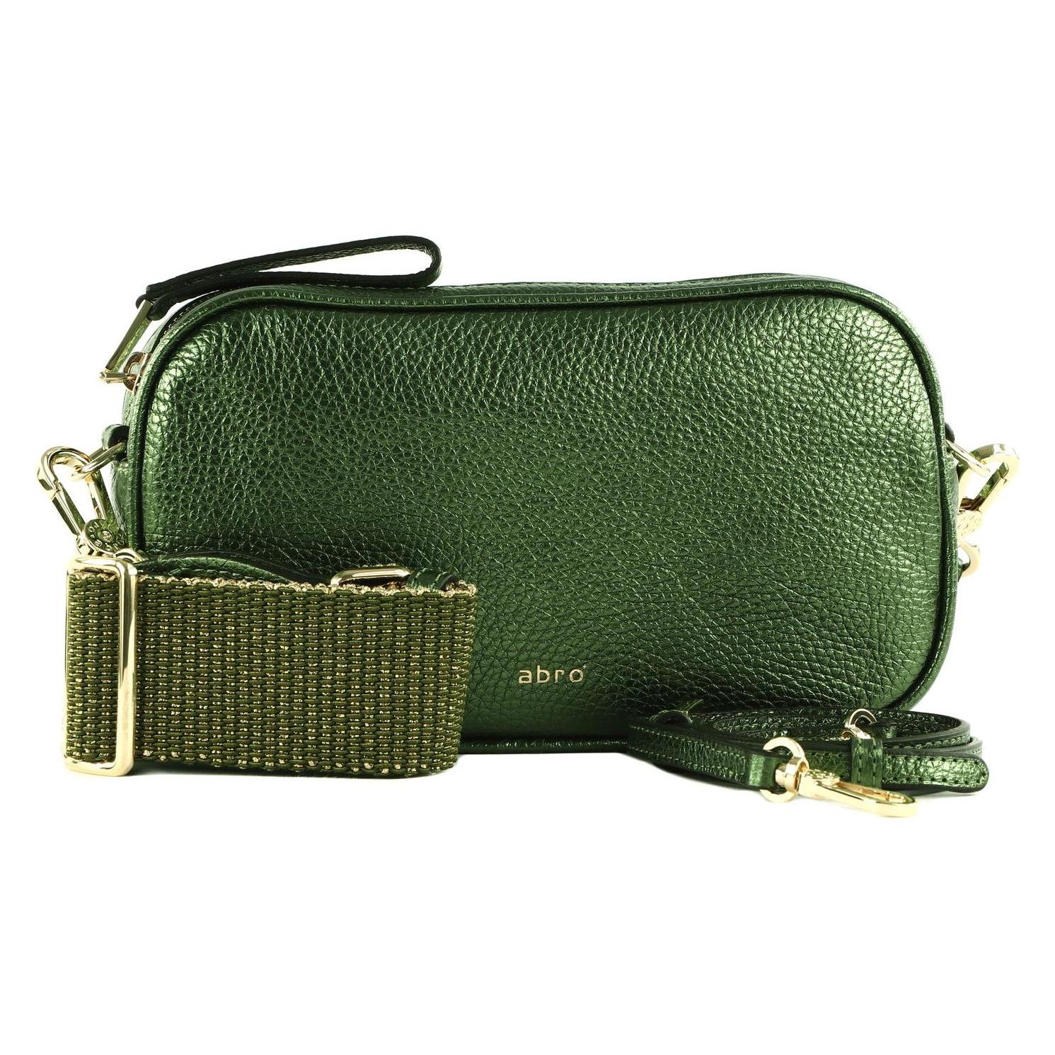 Abro, Damen, Handtasche, Leather Shimmer Crossbody Bag Tina, Grün
