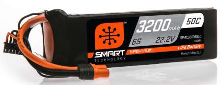 Immagine prodotto Spektrum 3200mAh 6S 22.2V 50C Smart LiPo batteria IC3 (22.20 V, 3200 mAh)