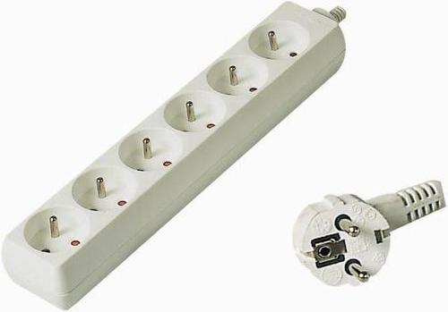 PremiumCord PP6-10 machtsuitbreiding 6 stopcontact(en) Wit (6 x, 10 m)