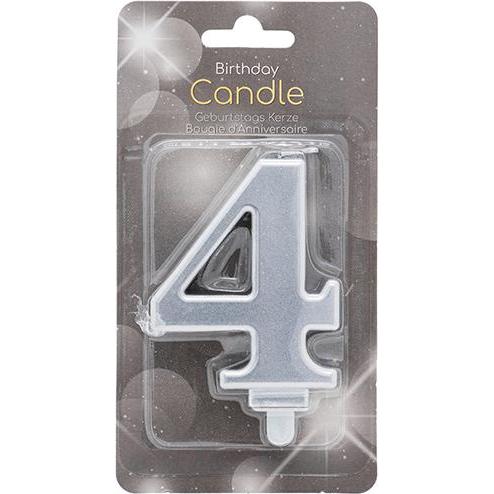 Thumbnail - Amscan Zahlenkerze silber