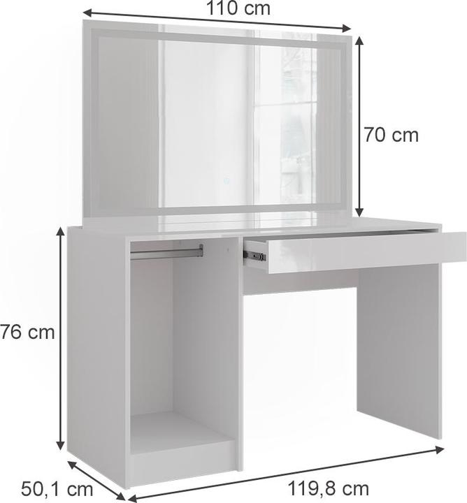 Immagine prodotto Vicco Sherry con specchio LED (119.80 x 50.10 x 76 cm)