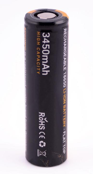 Actual product image Acconic 3450mAh 3.7V 18650 Zelle Li-Ion Akku ungeschützt flattop (Ersetzt: INR18650-35E) (18650, 3450 mAh)