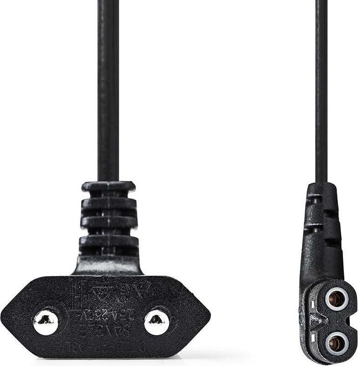 Produktbild Nedis Stromkabel - Eurostecker - IEC-320-C7-2.00 m - Gewinkelt - 2X 0.75 mm² - Kupfer - flach - Nick (5 m)