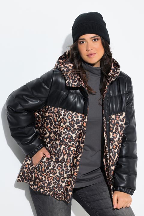 Produktbild Ulla Popken HYPRAR Steppjacke, Lederoptik/Leo, recycelt (50, 52)