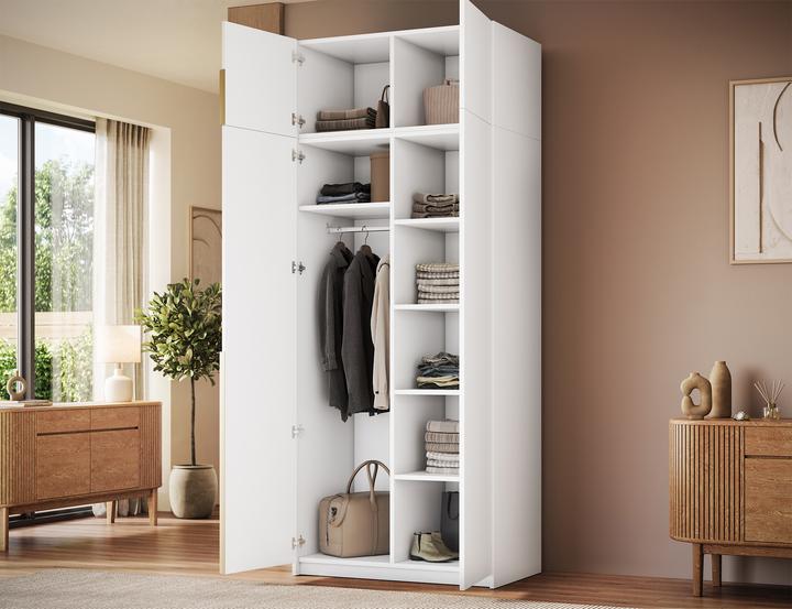 Produktbild ADRK Furniture Alera II mit Aufsatz – Drehtürenschrank (100 x 58 x 250 cm)
