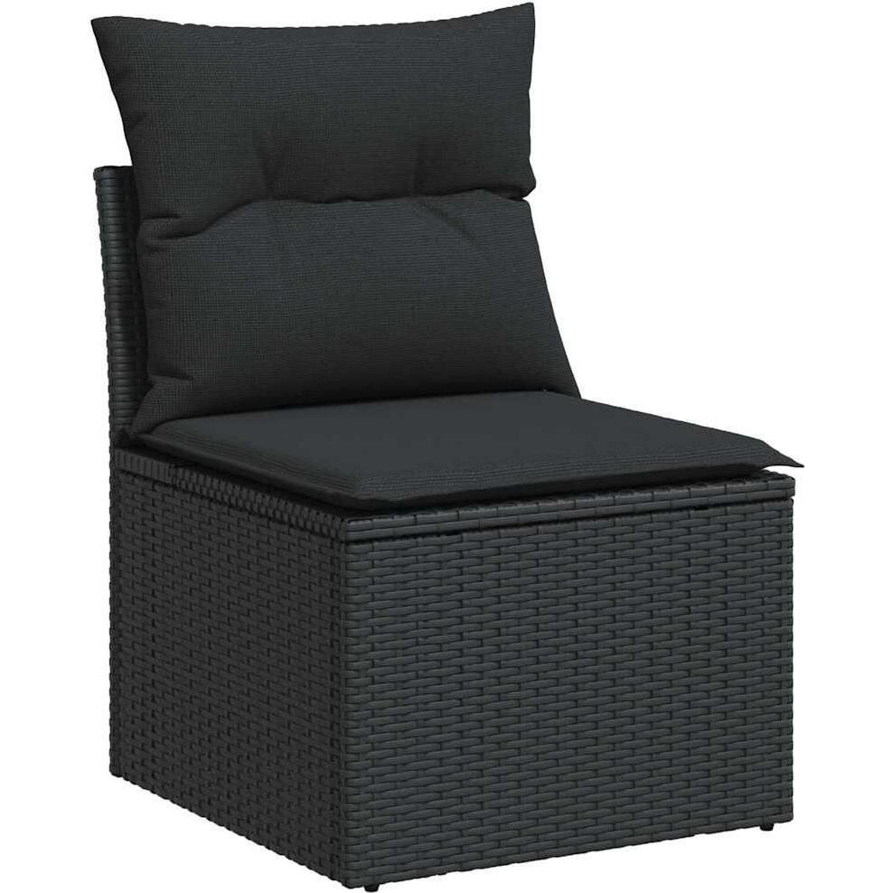 Thumbnail - VidaXL, Gartenlounge, 6-tlg. Garten-Sofagarnitur mit Kissen Schwarz Poly Rattan