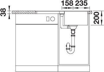 Actual product image Blanco ADIRA 45 S-F | SILGRANIT anthracite | installation type: flush-mounted | reversible | with remote (77 cm, 49 cm)