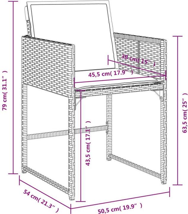 Actual product image vidaXL Garten Essgruppe (110 x 106 x 73 cm)