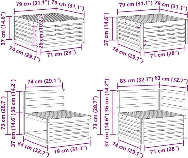 Produktbild vidaXL Outdoor-Sofagarnitur