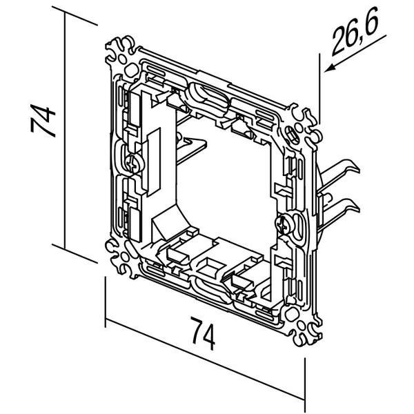 Thumbnail - TEM, Zubehör Schalterprogramm, Serie Modul Montageträger MOUNTING FRAME METAL WITH CLAW