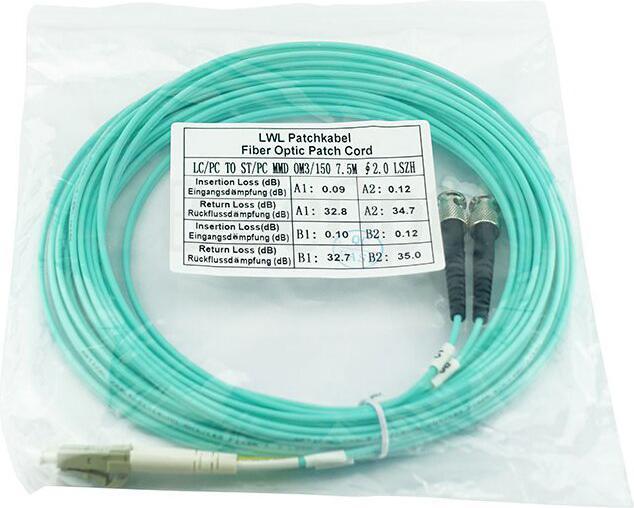 Actual product image CBO Fibre optic patch cable LC / ST MM OM3 aqua 50.0m (CAT8.2, 50 m)