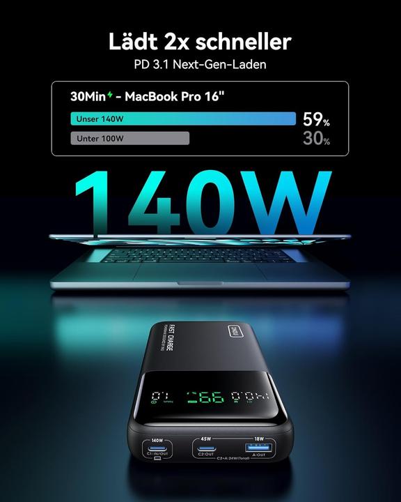 Actual product image INIU Power Bank (27000 mAh, 140 W, 99.90 Wh)