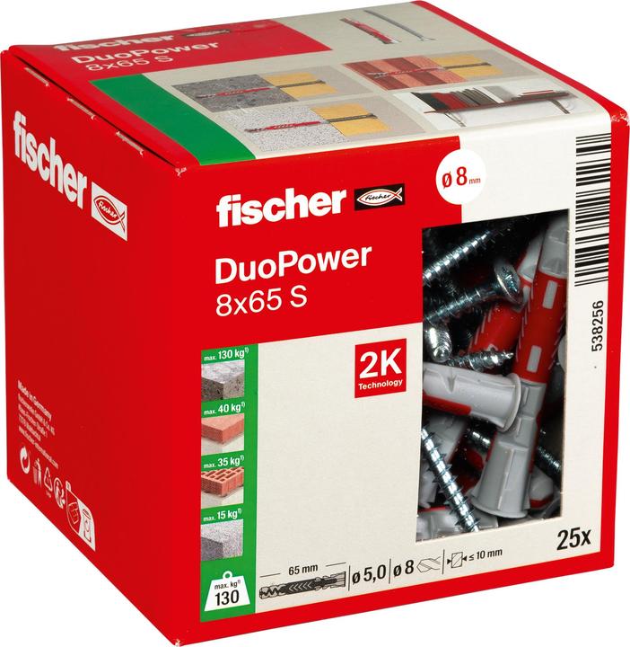 Actual product image Fischer DuoPower 8x65 S (25 pcs.)