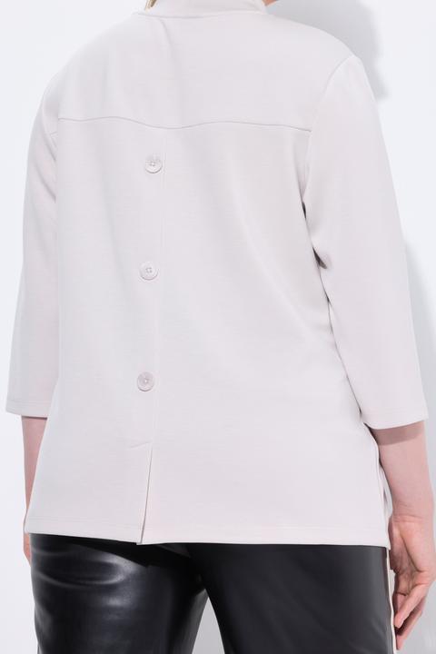 Actual product image Ulla Popken Decorative Button 3/4 Sleeve Sweatshirt (58)