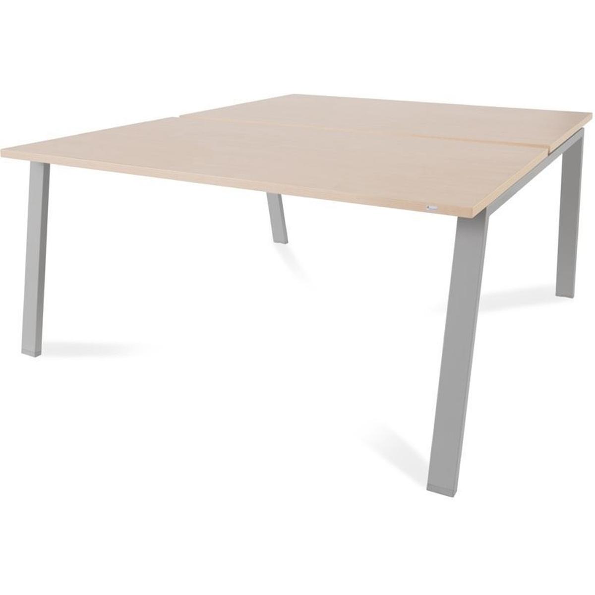 Rocada, Schreibtisch, Mehrfacharbeitstisch Blanca BxTxH 160x163x73cm Gestell grau Platte Melamin buche