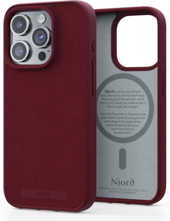 Image du produit Njord Suede MagSafe Case for iPhone 15 Pro, Rouge (Apple iPhone 15 Pro)