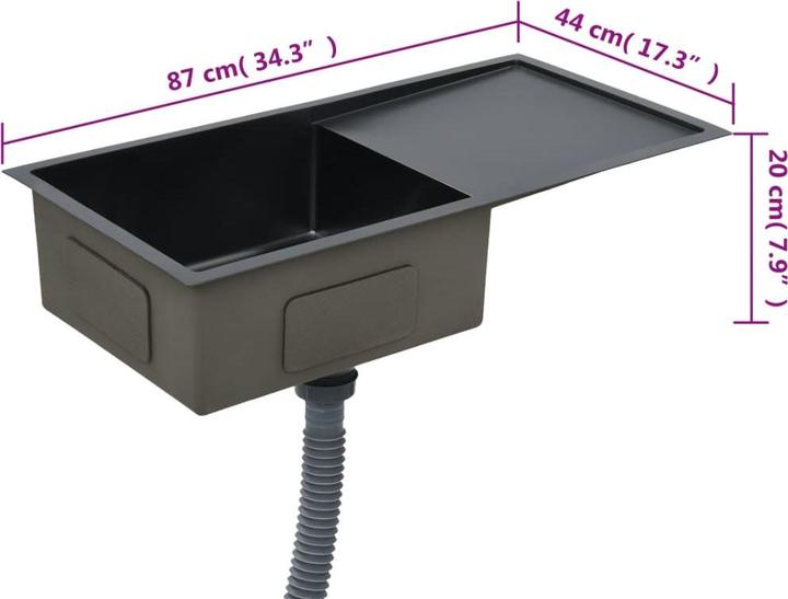 Actual product image vidaXL Küchenspüle (Fitted sink, 44 cm, 87 cm)