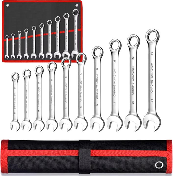 Produktbild Extralink SATZ RING-GABELSCHLÜSSEL 10 STK. OFFENE RINGSCHLÜSSEL ETUI 8-24 MM - 1292 (19 mm, 12 mm, 24 mm, 14 mm, 22 mm, 16 mm, 23 mm, 10  mm, 21 mm, 18 mm, 17 mm, 11 mm, 15 mm, 8 mm, 9 mm, 13 mm, 20 mm)