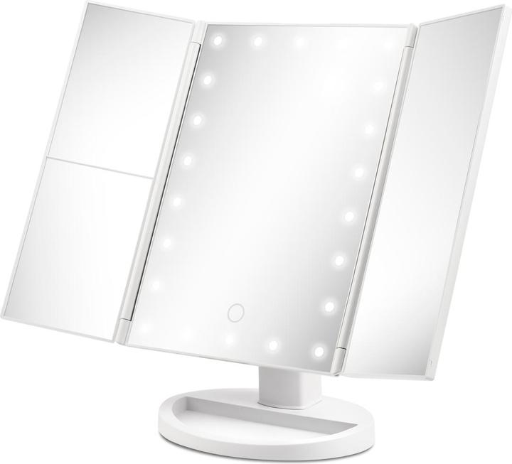 Miroir De Maquillage Fleur Avec Socle Rangement - Design Fleur, Miroir Clair, Pour Coiffeuse Ou Salle De Bain