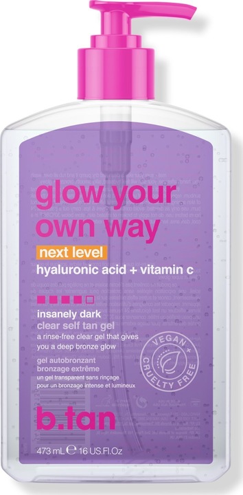 Actual product image B.Tan Glow Your Own Way NEXT LEVEL Tan Gel 473 ml (Self tanning gel, 473 ml)
