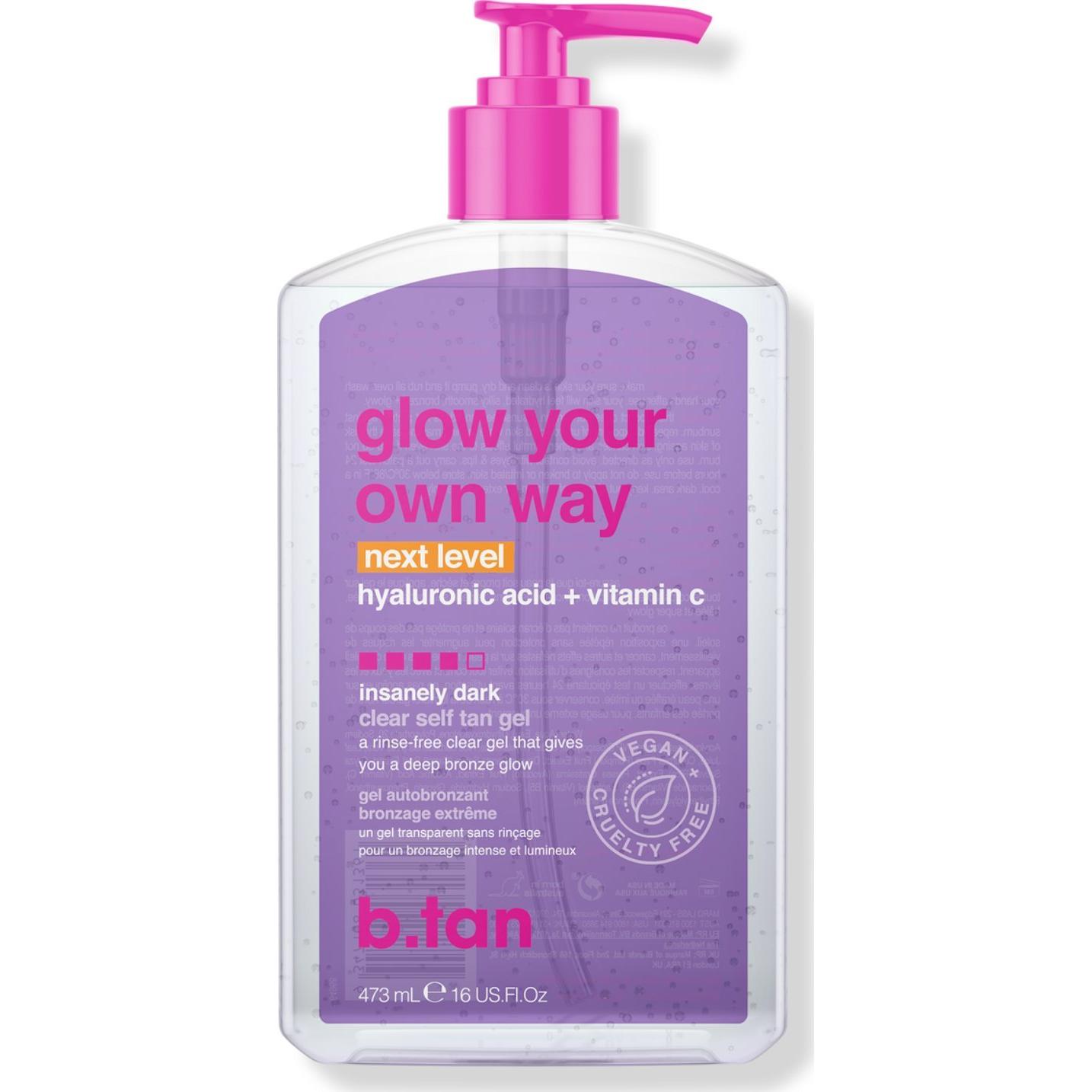 B.Tan, Selbstbräuner, Glow Your Own Way NEXT LEVEL Tan Gel 473 ml (Selbstbräunungsgel, 473 ml)