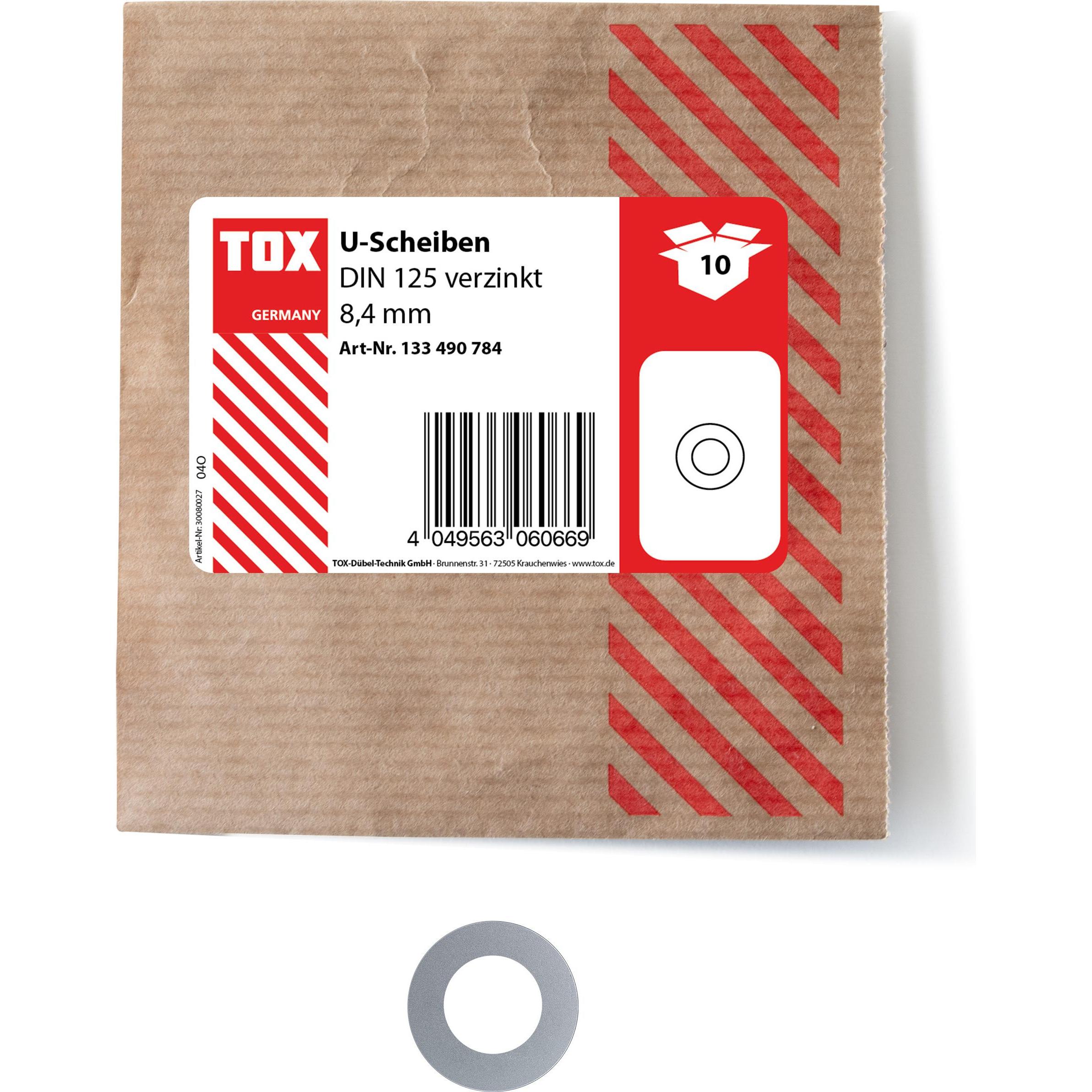 Thumbnail - Tox, Dübel, U-Scheiben DIN 125 verzinkt 8,4 mm (10 Stk.) (10 Stk.)