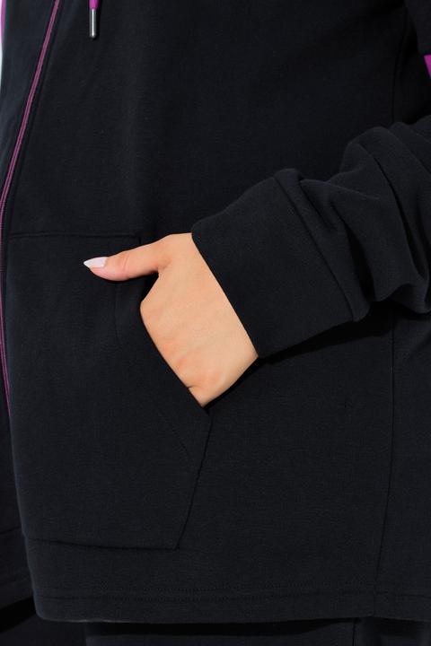 Produktbild Ulla Popken Sweatjacke, Colorblocking, Kapuze, Kängurutasche (42, 44)