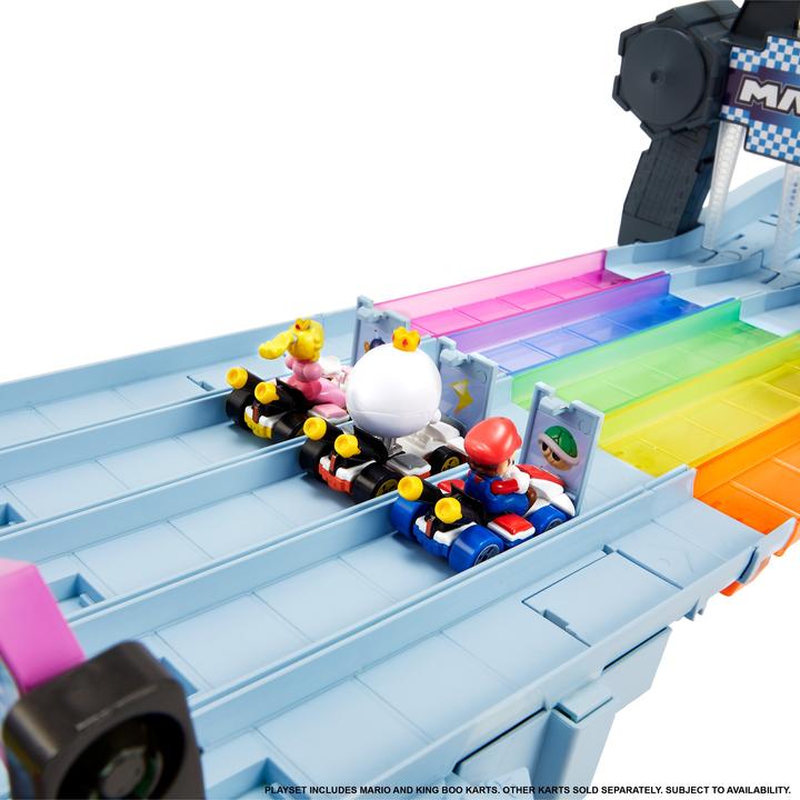 Actual product image Hot Wheels Mario Kart Rainbow Race Set playset