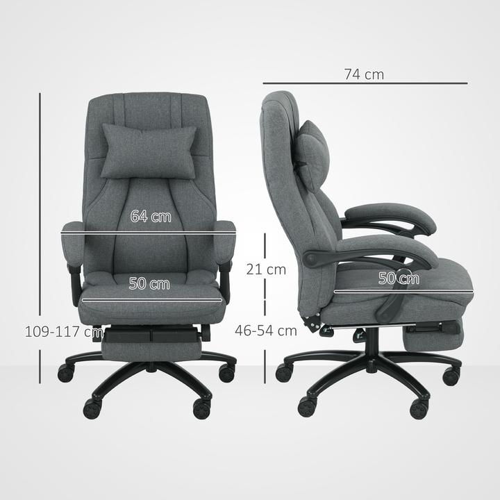 Produktbild Vinsetto Massage-Bürostuhl Polyester Dunkelgrau