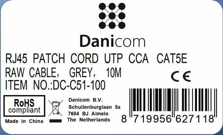 Produktbild Dsit CAT 5e Netzwerkkabel U/UTP (UTP, CAT5e, 10 m)