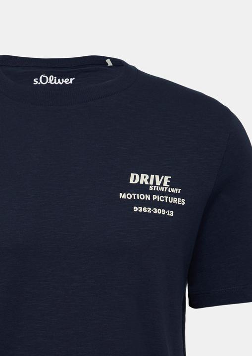 Produktbild S.Oliver T-Shirt T-Shirt mit Flammgarnstruktur und Rückenprint (XL)