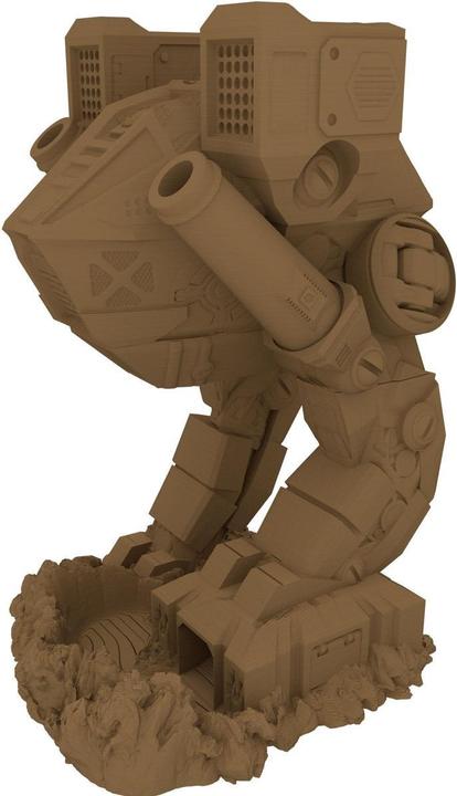 Produktbild Feldherr Würfelturm Mech gold 3D gedruckt – Zubehör für Tabletop & RPG (Kunststoff)