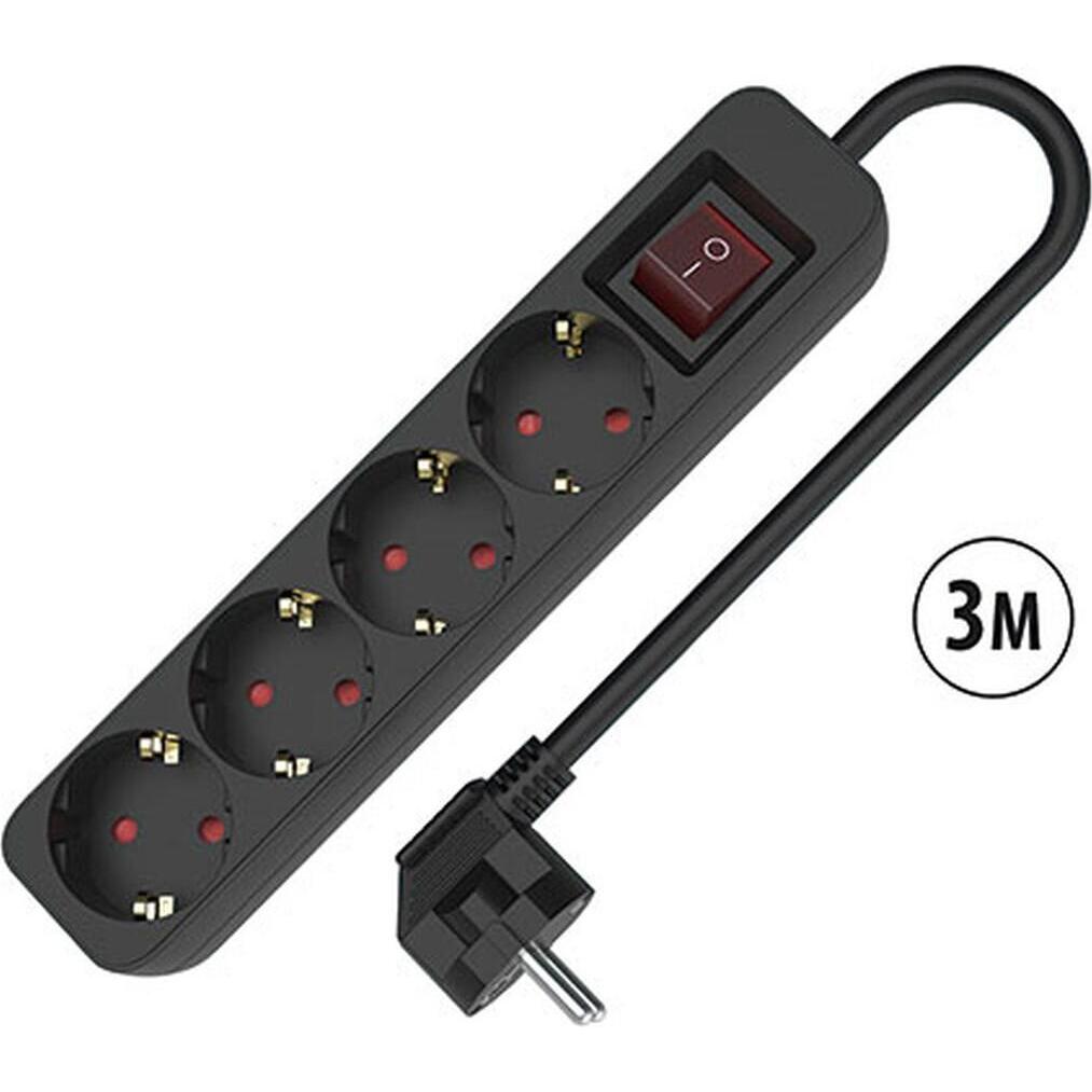 4 Ebenen HiFi Rack Mit LED & Steckdosen - Medienregal Für Plattenspieler & Audio