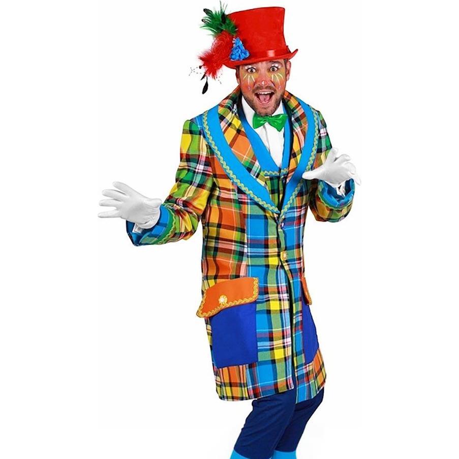 Thetru Bunt karierte Clownsjacke - Kostüm für Fasching (M)