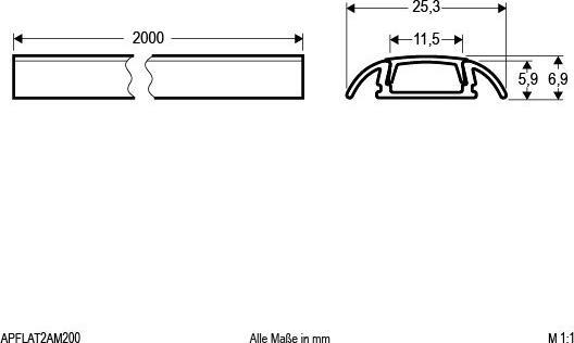 Actual product image EVN APFLAT2AM200 Aluminium profile flat round 200cm